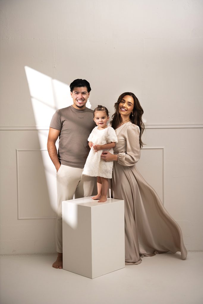 Familie fotoshoot glamour, jurk Groningen